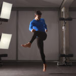 Jugador de fútbol simula chutar en el estudio de MOVE4D